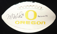 Marcus Mariota Signed Oregon Ducks Logo Football Inscribed "Heisman '14" (Beckett) at PristineAuction.com