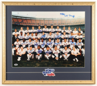 1986 New York Mets Custom Framed Photo Display Team-Signed By (18) with Darryl Strawberry & Gary Carter with World Series Patch (PSA) at PristineAuction.com