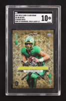 Bo Nix 2023 Wild Card 5 Card Draw Stacked Deck King of Diamonds Gold Lazer #SDBN RC #1/1 (SGC 10) at PristineAuction.com