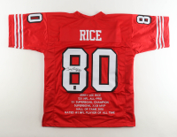 Jerry Rice Signed Career Highlight Stat Jersey (Rice) at PristineAuction.com