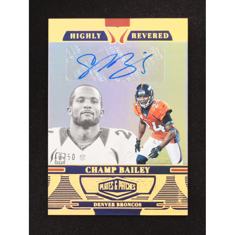 Champ Bailey 2023 Panini Plates and Patches Highly Revered Autographs Gold #4 #42/50 at PristineAuction.com