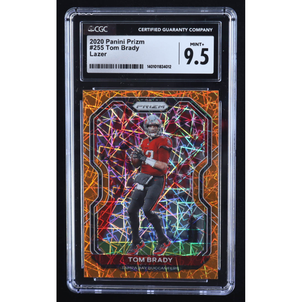 Tom Brady 2020 Panini Prizm Prizms Orange Lazer #255 (CGC 9.5) at PristineAuction.com