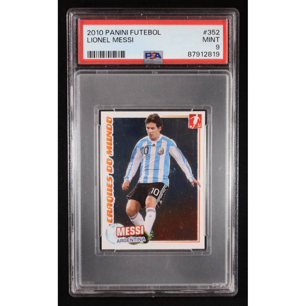 Lionel Messi 2010-11 Panini Futebol Portugal Stickers #352 CDM (PSA 9) at PristineAuction.com