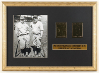 Lou Gehrig & Babe Ruth "Murderer's Row" Custom Framed Photo with Set of (2) 23KT Gold Cards at PristineAuction.com
