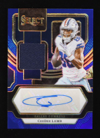 CeeDee Lamb 2023 Select Signature Memorabilia Prizm Blue #2 #03/75 at PristineAuction.com