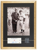 Yogi Berra Signed Custom Framed Cut With "Yankees Stadium Letterhead" Print & Cloth Yankees Logo (PSA) at PristineAuction.com