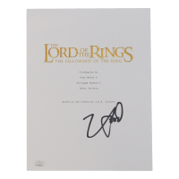 Elijah Wood Signed "The Lord of the Rings: The Fellowship of the Ring" Script Title Page (JSA) at PristineAuction.com