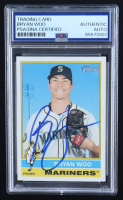 Bryan Woo Signed 2025 Topps Heritage #494 SP (PSA) at PristineAuction.com