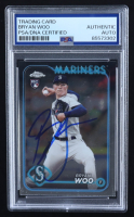 Bryan Woo Signed 2024 Topps Chrome #172 RC (PSA) at PristineAuction.com