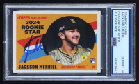 Jackson Merrill Signed 2024 Topps Throwback Thursday #143 / '60 Topps Rookie Stars (PSA | Autograph Grade 10) at PristineAuction.com