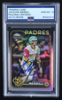 Jackson Merrill Signed 2024 Topps Chrome Update Refractors #USC153 RC (PSA | Autograph Grade 10) at PristineAuction.com