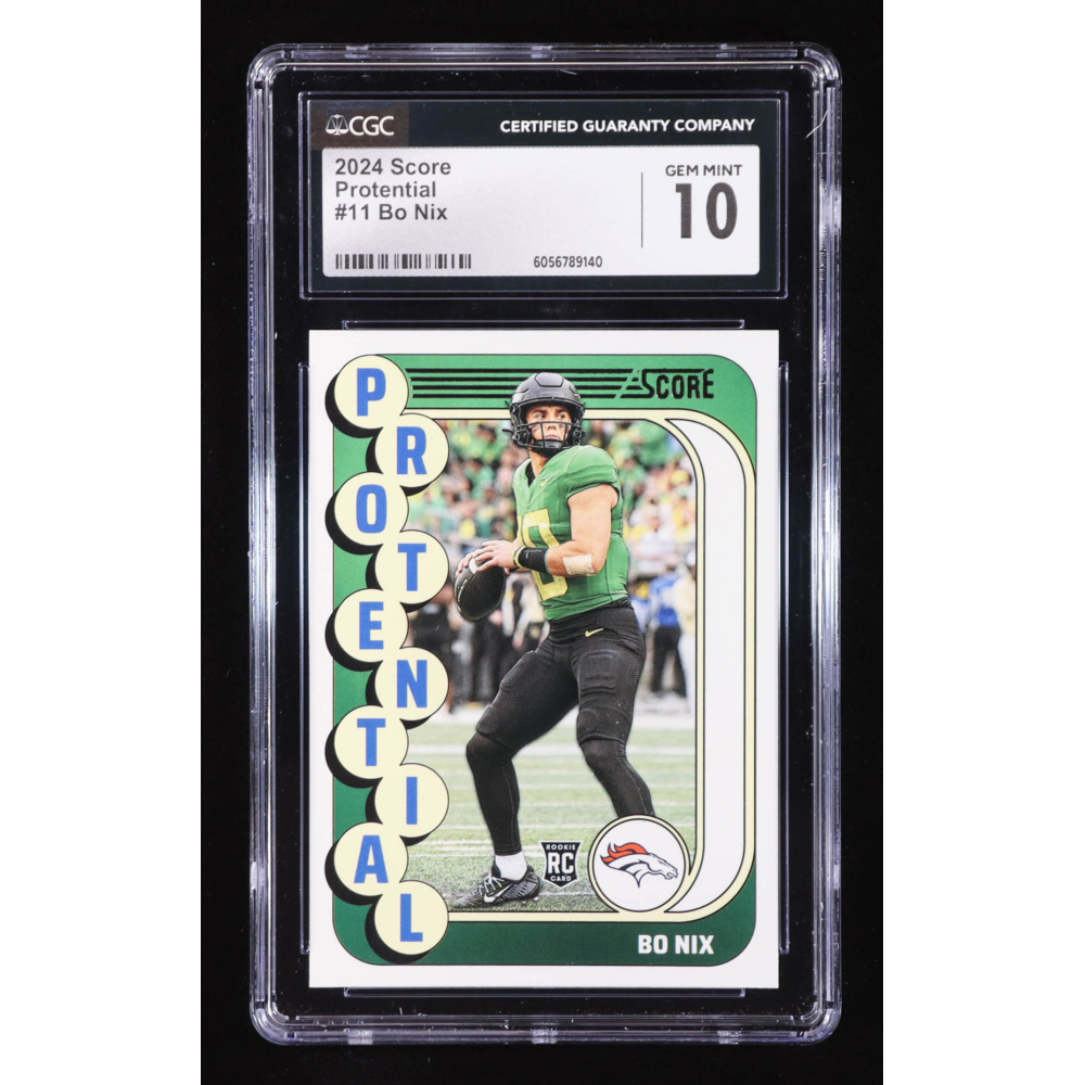 Bo Nix 2024 Score Protential #11 RC (CGC 10) at PristineAuction.com