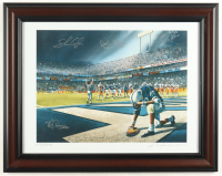 1986 Penn State Nittany Lions Custom Framed Canvas Signed by (4) with Shane Conlan, D.J. Dozier, Bob White, John Shaffer (Beckett) at PristineAuction.com