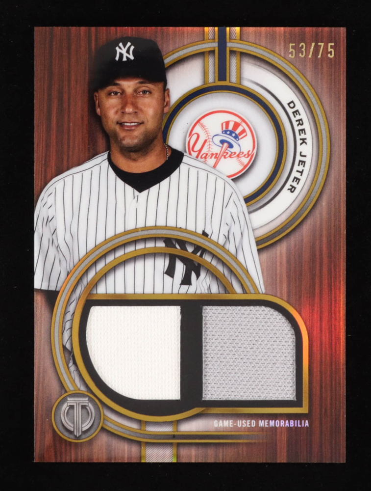 Derek Jeter 2025 Topps Tribute Dual Relics Gold #DRDJ #53/75