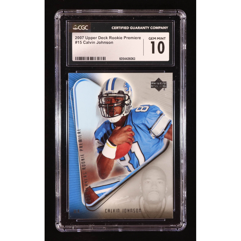 Calvin Johnson 2007 Upper Deck Rookie Premiere #15 RC (CGC 10) at PristineAuction.com