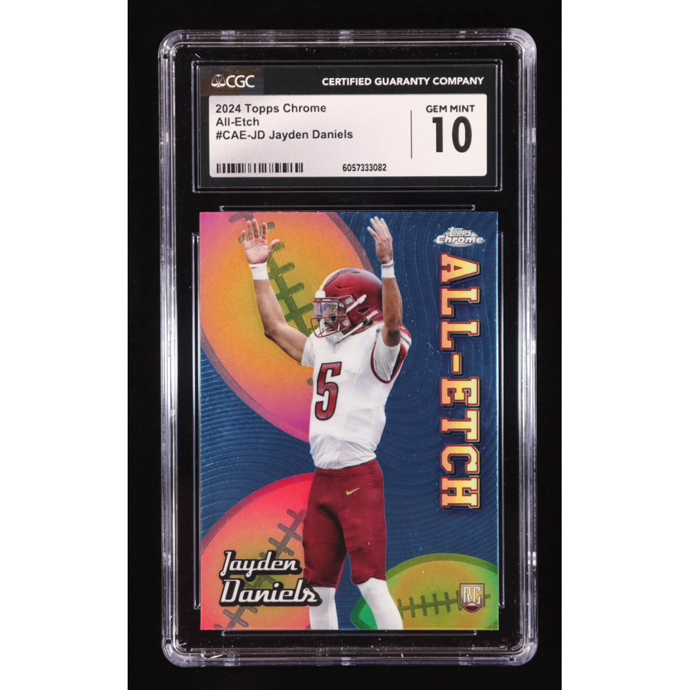 Jayden Daniels 2024 Topps Chrome All Etch #CAEJD RC (CGC 10) at PristineAuction.com