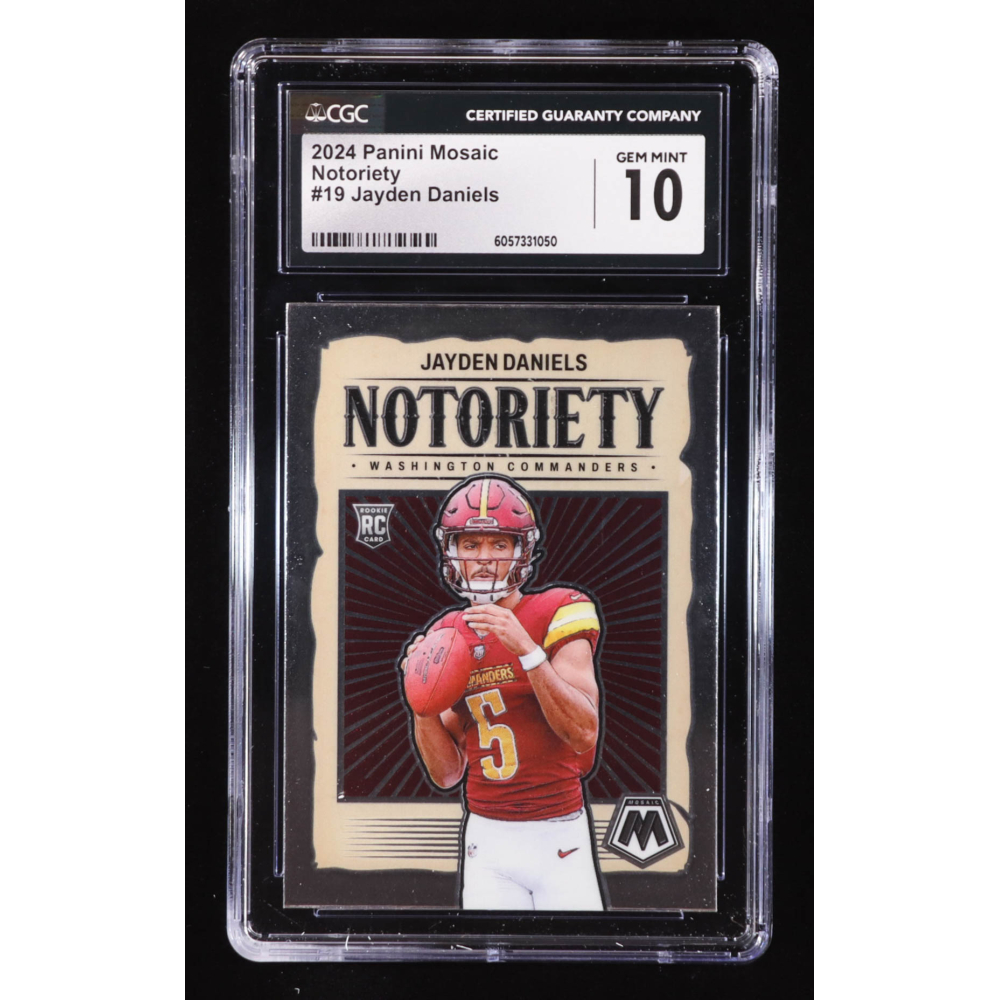 Jayden Daniels 2024 Panini Mosaic Notoriety #19 RC (CGC 10) at PristineAuction.com