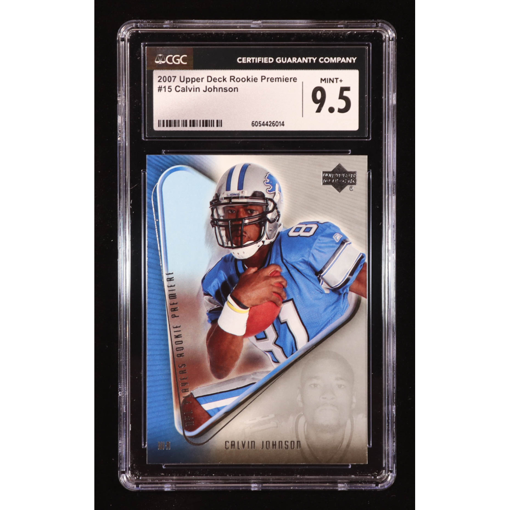 Calvin Johnson 2007 Upper Deck Rookie Premiere #15 RC (CGC 9.5) at PristineAuction.com