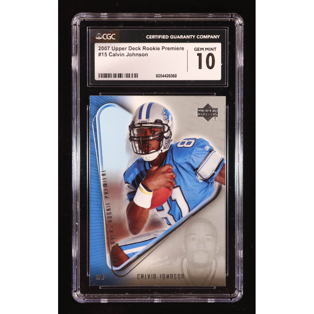 Calvin Johnson 2007 Upper Deck Rookie Premiere #15 RC (CGC 10) at PristineAuction.com