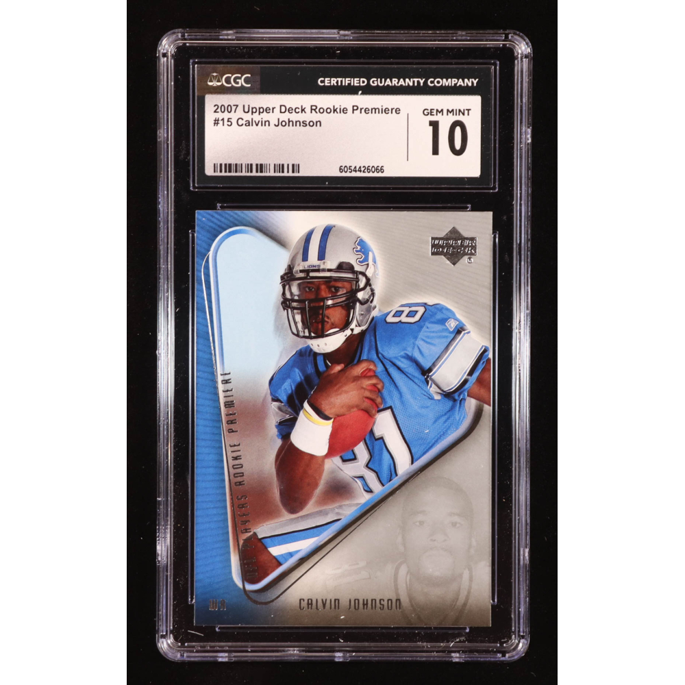 Calvin Johnson 2007 Upper Deck Rookie Premiere #15 RC (CGC 10) at PristineAuction.com