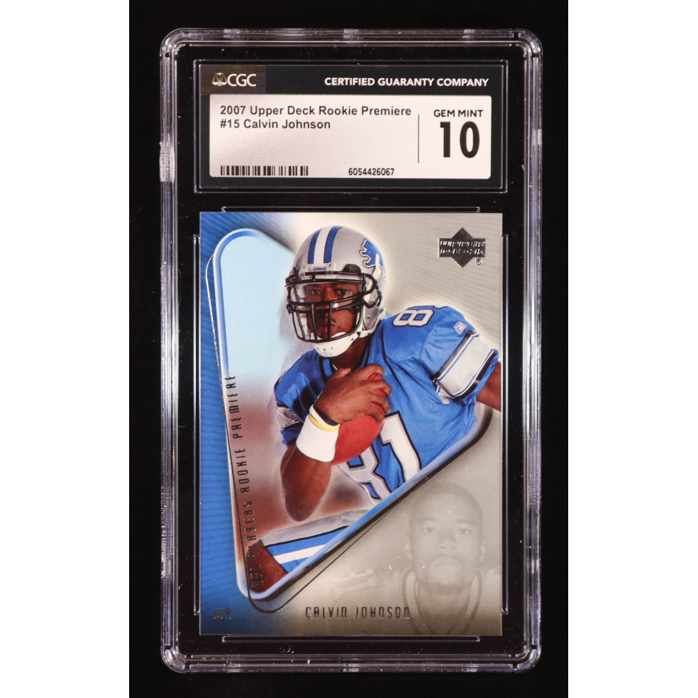 Calvin Johnson 2007 Upper Deck Rookie Premiere #15 RC (CGC 10) at PristineAuction.com