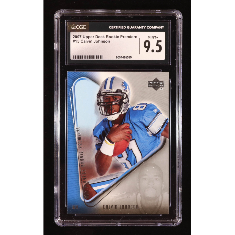 Calvin Johnson 2007 Upper Deck Rookie Premiere #15 RC (CGC 9.5) at PristineAuction.com