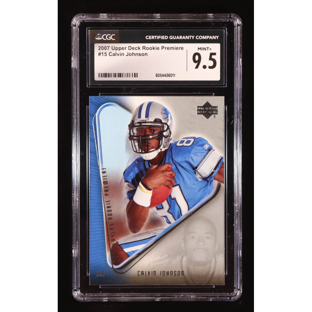 Calvin Johnson 2007 Upper Deck Rookie Premiere #15 RC (CGC 9.5) at PristineAuction.com