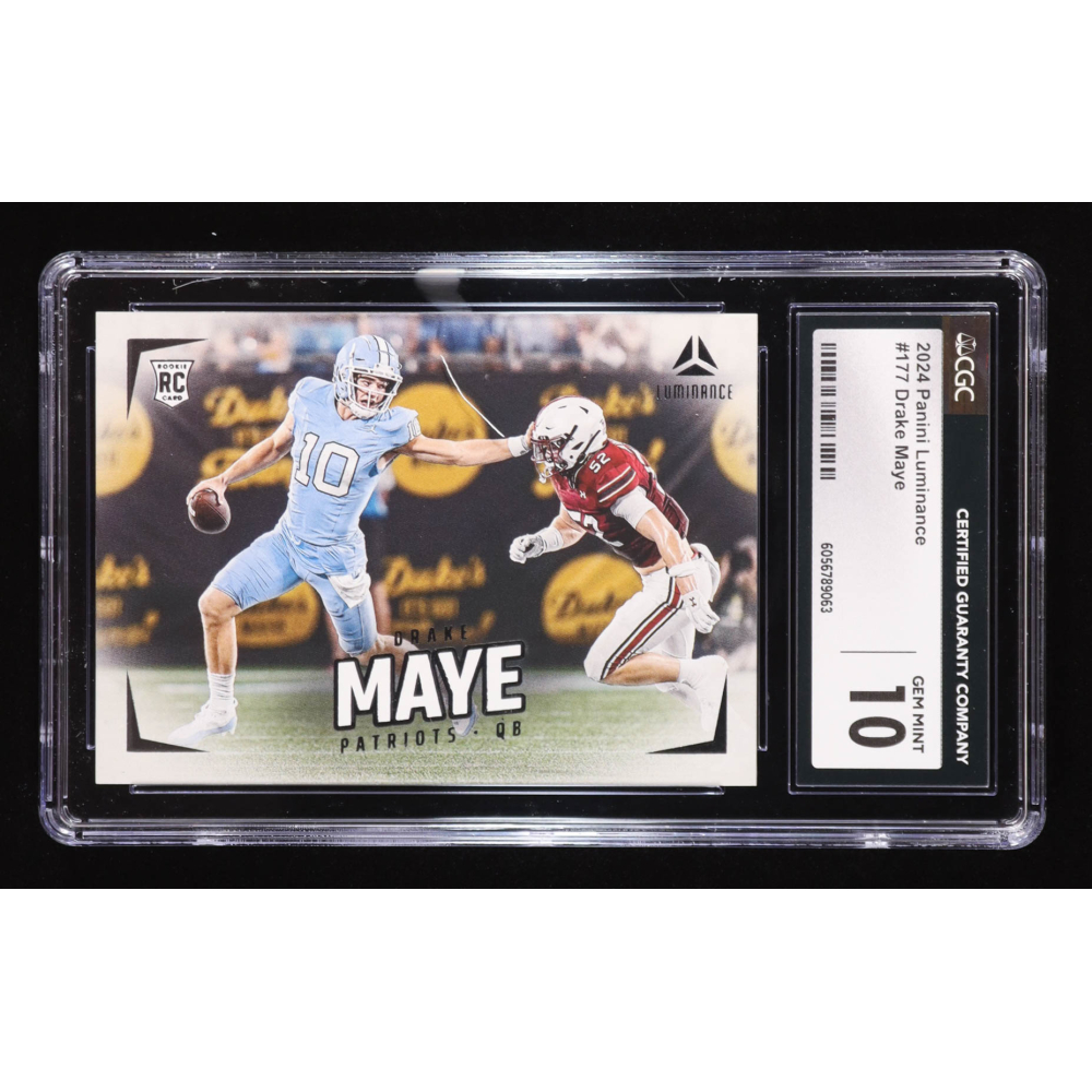 Drake Maye 2024 Panini Luminance #177 RC (CGC 10) at PristineAuction.com