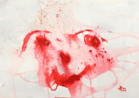 "Vi N-8" 2024 Original Acrylic Painting on Fine Art Paper by Arvydas Gaiciunas | Retne (Retne) at PristineAuction.com