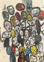 "They" 2025 Original Acrylic Painting on Rolled Canvas by Arvydas Gaiciunas | Arvy (Arvy) at PristineAuction.com