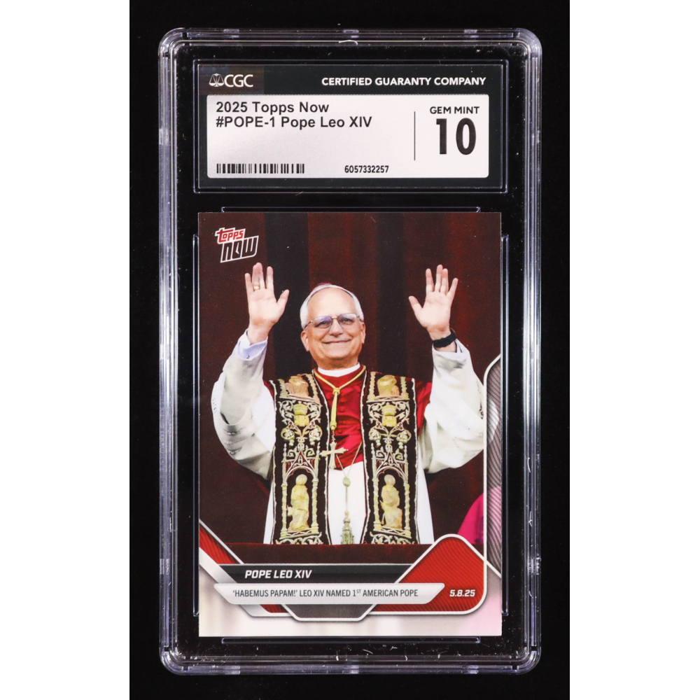 Pope Leo XIV 2025 Topps Now #1 (CGC 10) at PristineAuction.com