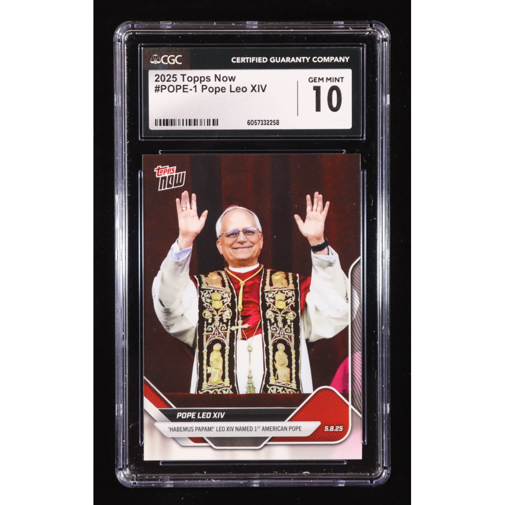 Pope Leo XIV 2025 Topps Now #1 (CGC 10) at PristineAuction.com