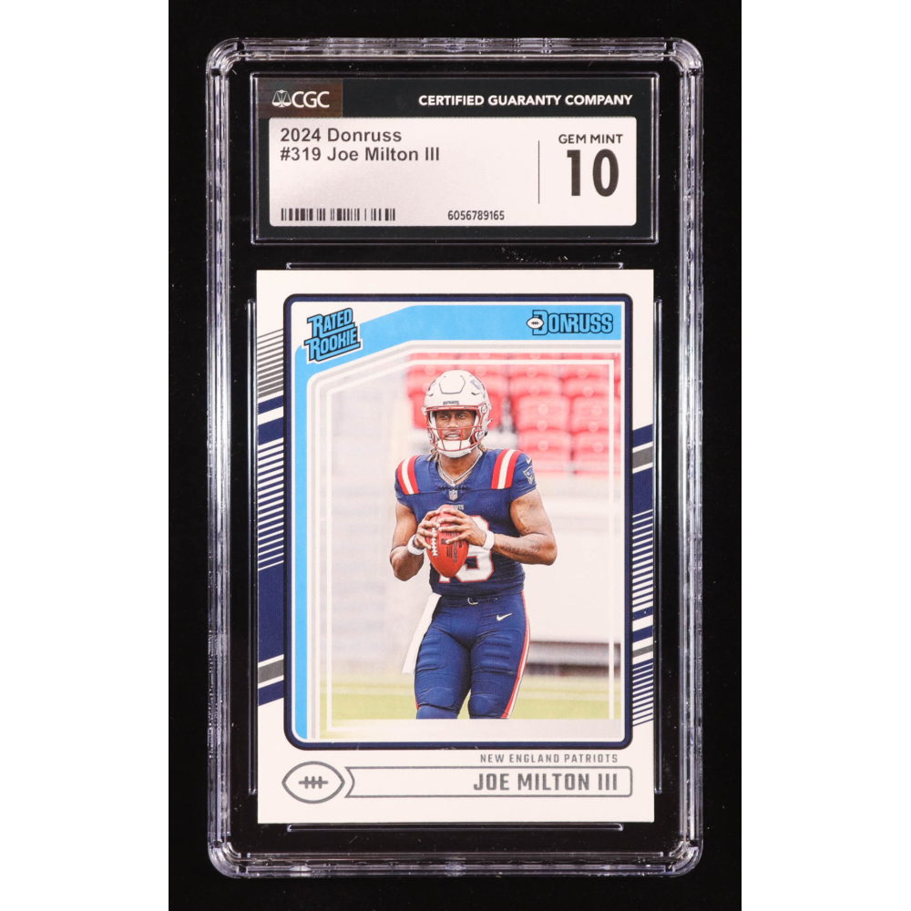 Joe Milton III 2024 Donruss #319 RR RC (CGC 10) at PristineAuction.com