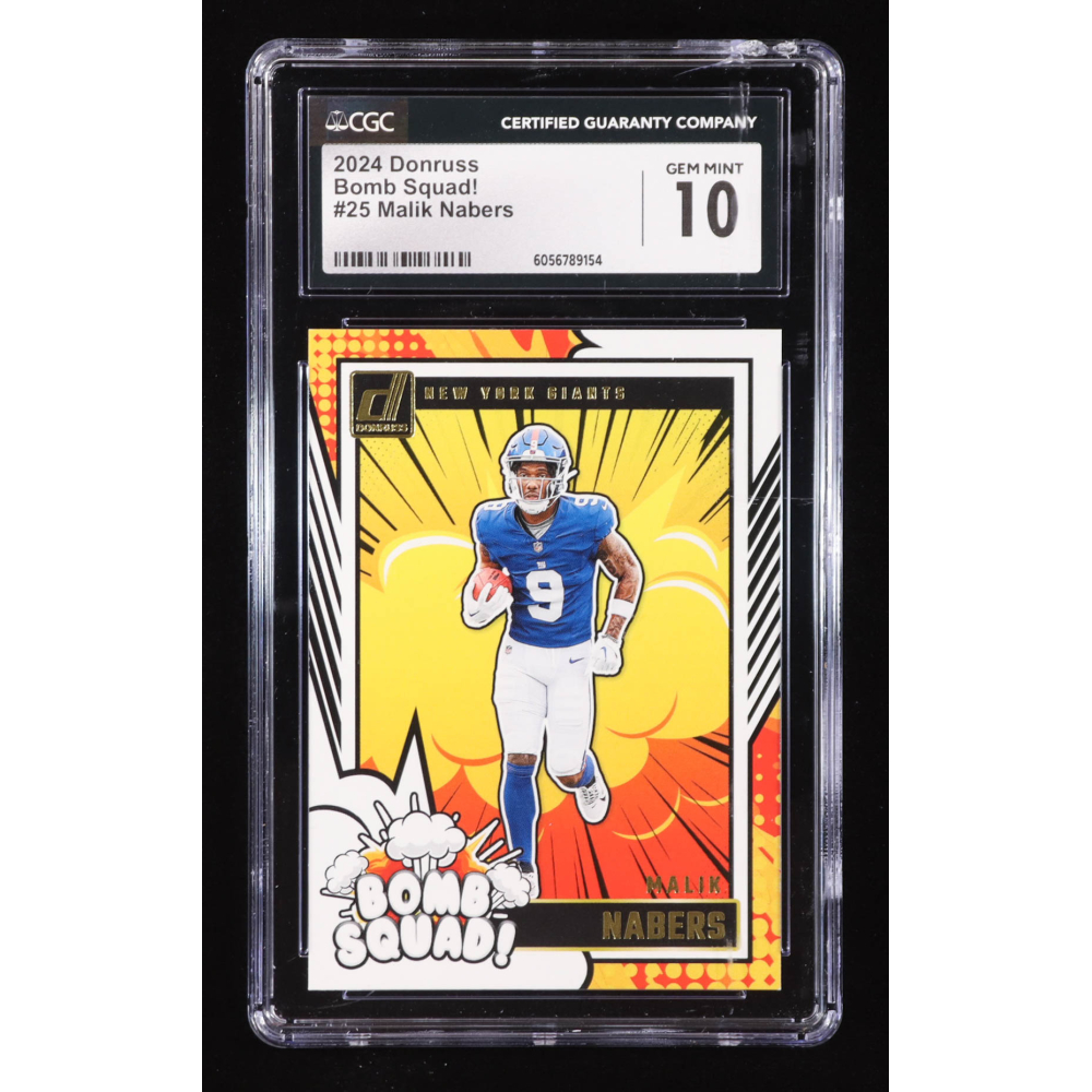 Malik Nabers 2024 Donruss Bomb Squad #25 RC (CGC 10) at PristineAuction.com