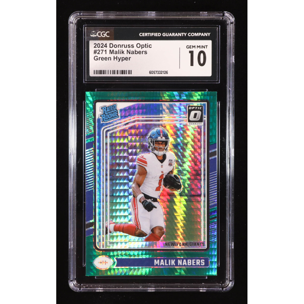 Malik Nabers 2024 Donruss Optic Green Hyper #271 RR RC (CGC 10) at PristineAuction.com