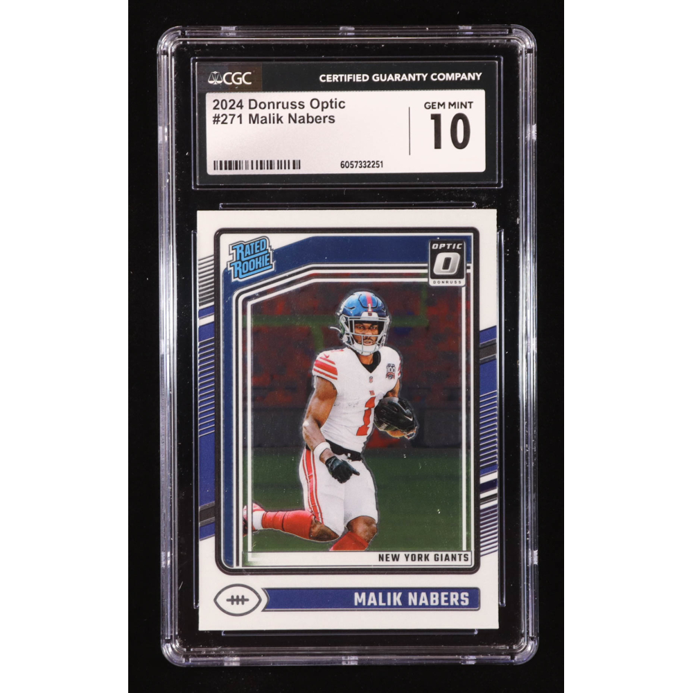 Malik Nabers 2024 Donruss Optic #271 RR RC (CGC 10) at PristineAuction.com