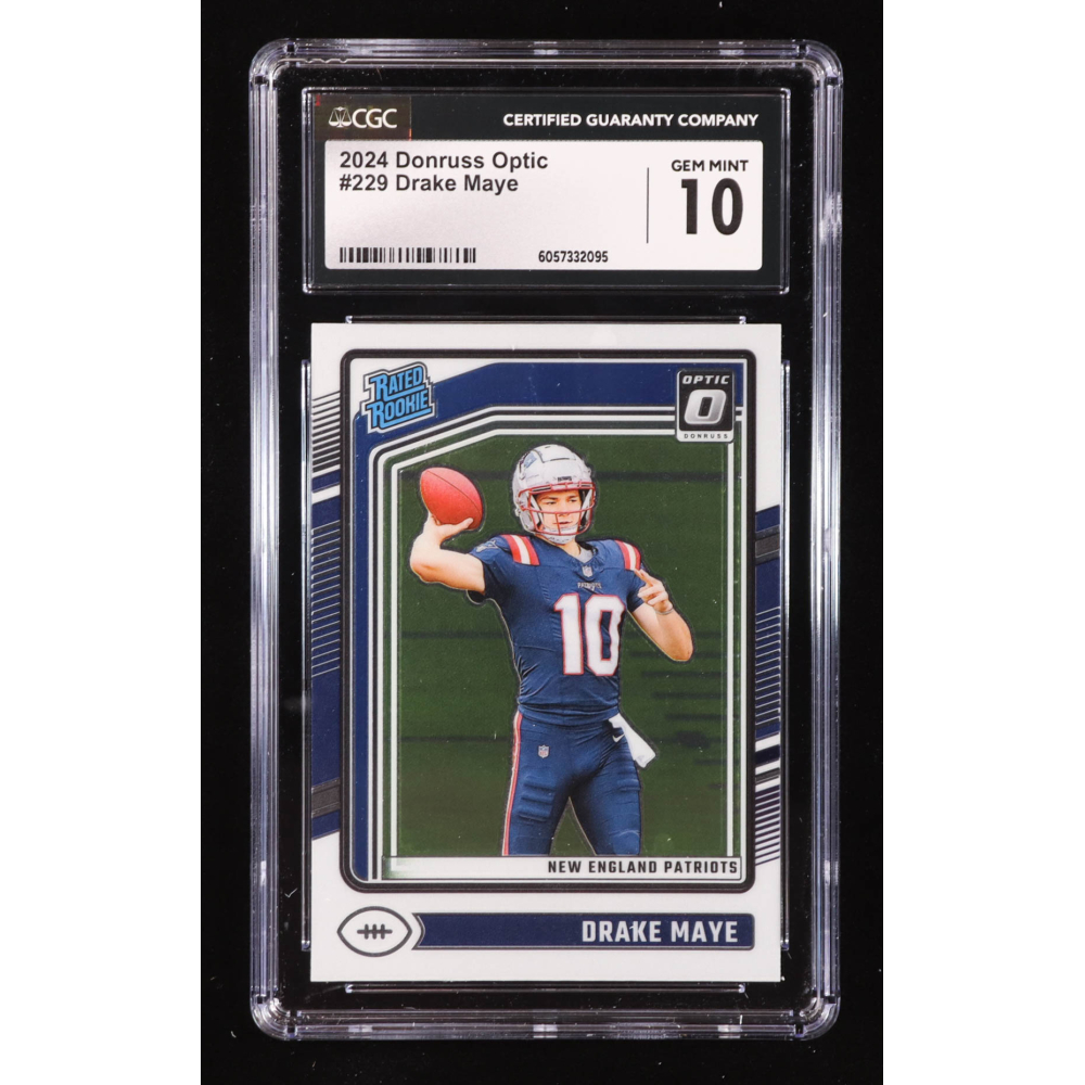 Drake Maye 2024 Donruss Optic #229 RC (CGC 10) at PristineAuction.com