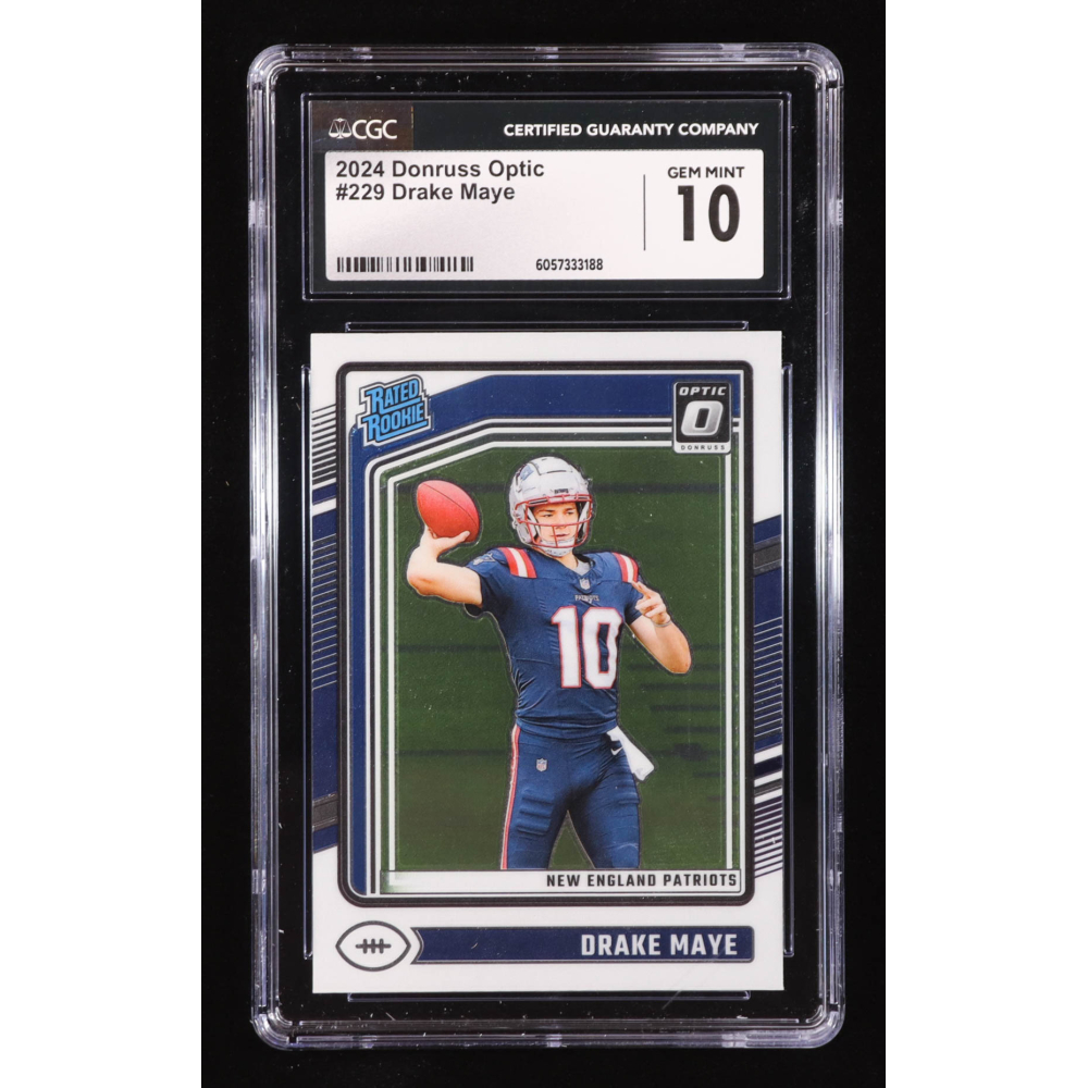Drake Maye 2024 Donruss Optic #229 RC (CGC 10) at PristineAuction.com