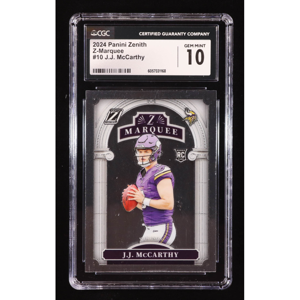 JJ McCarthy 2024 Zenith Z Marquee #10 RC (CGC 10) at PristineAuction.com