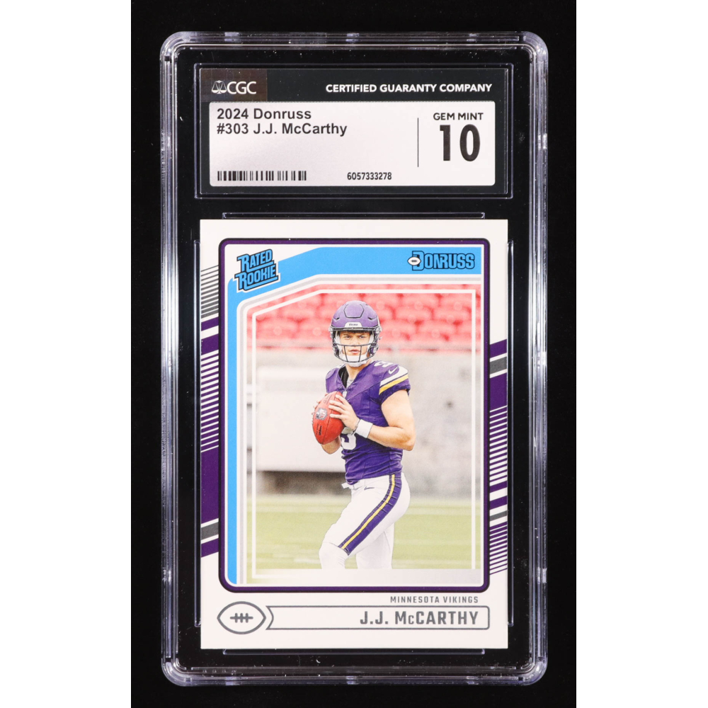 J.J. McCarthy 2024 Donruss #303 RR RC (CGC 10) at PristineAuction.com