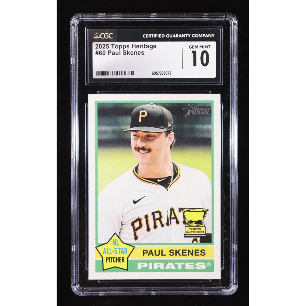 Paul Skenes 2025 Topps Heritage #60 (CGC 10) at PristineAuction.com