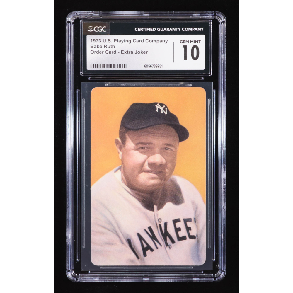 Babe Ruth 1973 Smithsonian Museum Playing Card (CGC 10) at PristineAuction.com