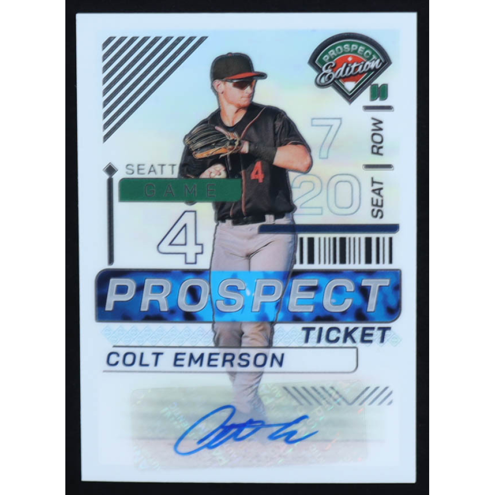 Colt Emerson 2024 Panini Prospect Edition Holo Prospect Ticket Signatures #124 RC at PristineAuction.com
