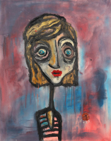 "I See Too Much" 2025 Original Acrylic Painting on Rolled Canvas by Arvydas Gaiciunas | Retne (Retne) at PristineAuction.com