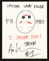 Ari Lehman Signed "Friday The 13th" Jason Origin Sketch on Canvas with Multiple Inscriptions (JSA) at PristineAuction.com