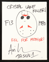 Ari Lehman Signed "Friday The 13th" Jason Origin Sketch on Canvas with Multiple Inscriptions (JSA) at PristineAuction.com