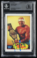 Hulk Hogan Signed 1985 Topps WWF #1 Reprint Card (BGS) at PristineAuction.com