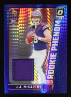 JJ McCarthy 2024 Donruss Optic Rookie Phenoms Blue Hyper #13 RC at PristineAuction.com