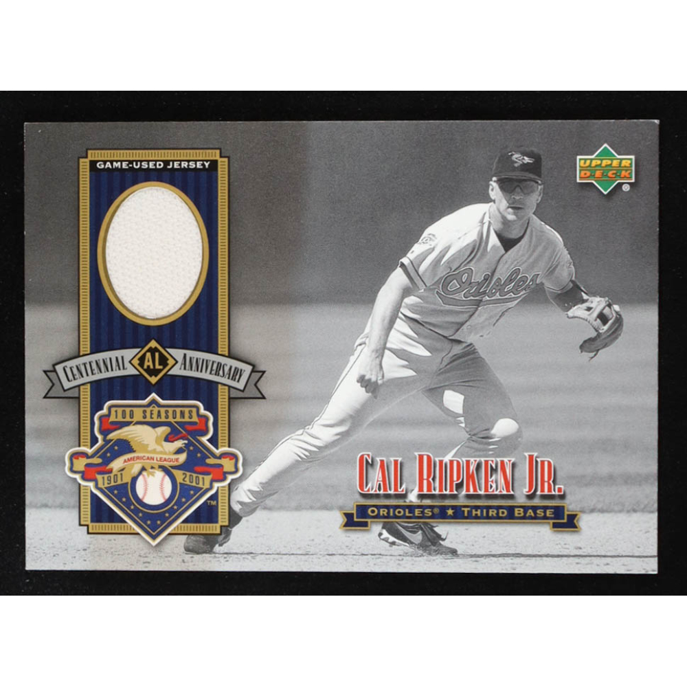 Cal Ripken Jr. 2002 Upper Deck AL Centennial Memorabilia #ALJCR Jersey at PristineAuction.com