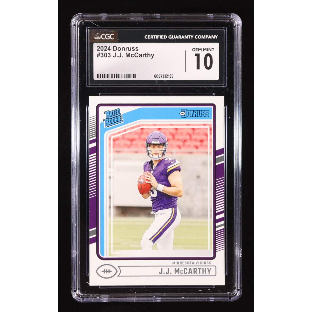 J.J. McCarthy 2024 Donruss #303 RR RC (CGC 10) at PristineAuction.com